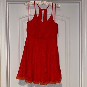 Red lace dress, size M, worn 3-5 times